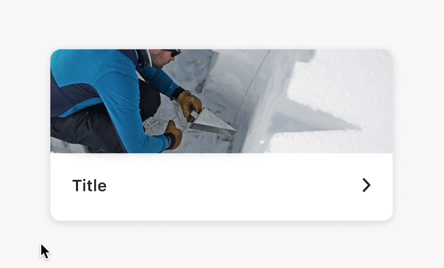animated GIF of the navigation card component on the main screens