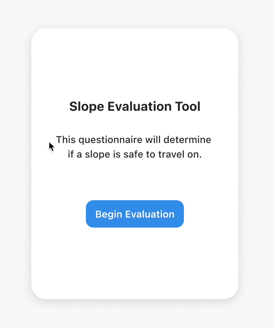 An animated GIF of the risk assessment card
